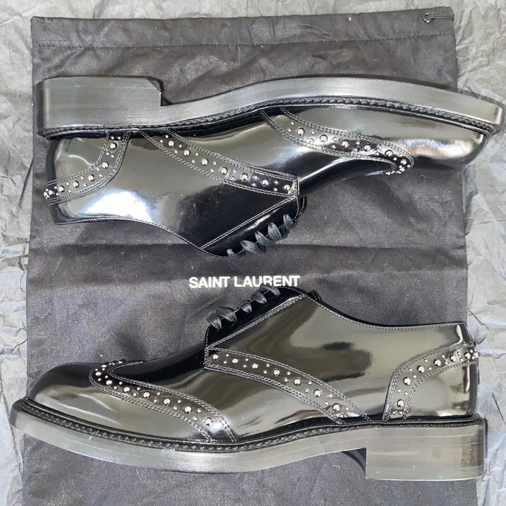 Saint Laurent Paris black leather oxford / derbies 8.5us​​​​ - Picture 10 of 12